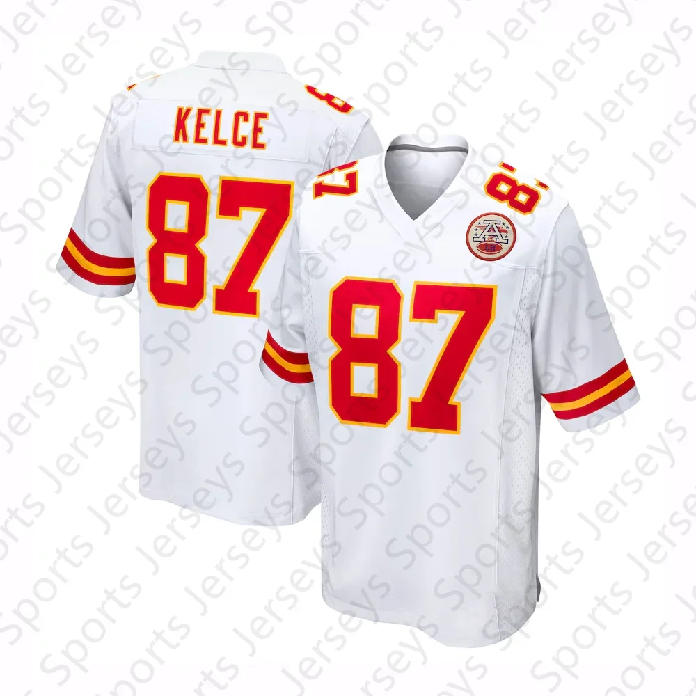 USA Chief Kansas City Mahomes No. 87 Jersey sepak bola anak laki-laki/pria kaus olahraga sepak bola Kit khusus Jersey penggemar