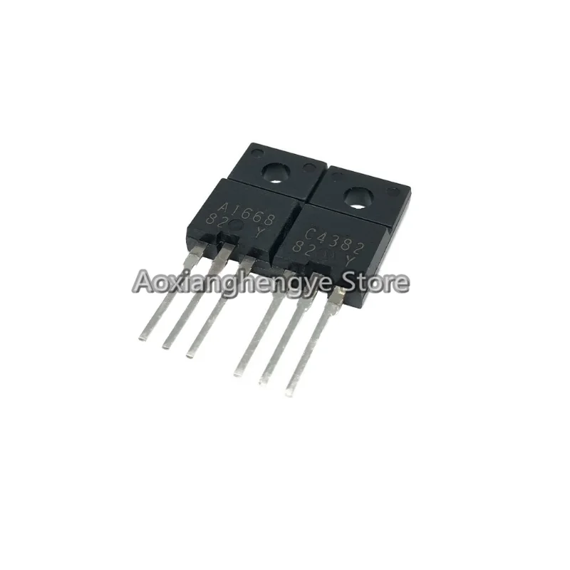 5PCS 2SA1668 2SC4382 A1668 C4382 TO-220F PNP NPN 200V 2A Audio power amplifier triode New original