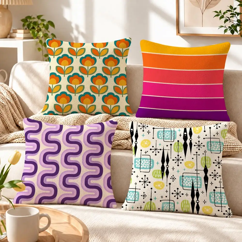 Art Nordic Fall Home Decor Cushion Cover Soft Short‑Plush Pillowcase, Decor for Sofa & Bedroom, Perfect Holiday Gif
