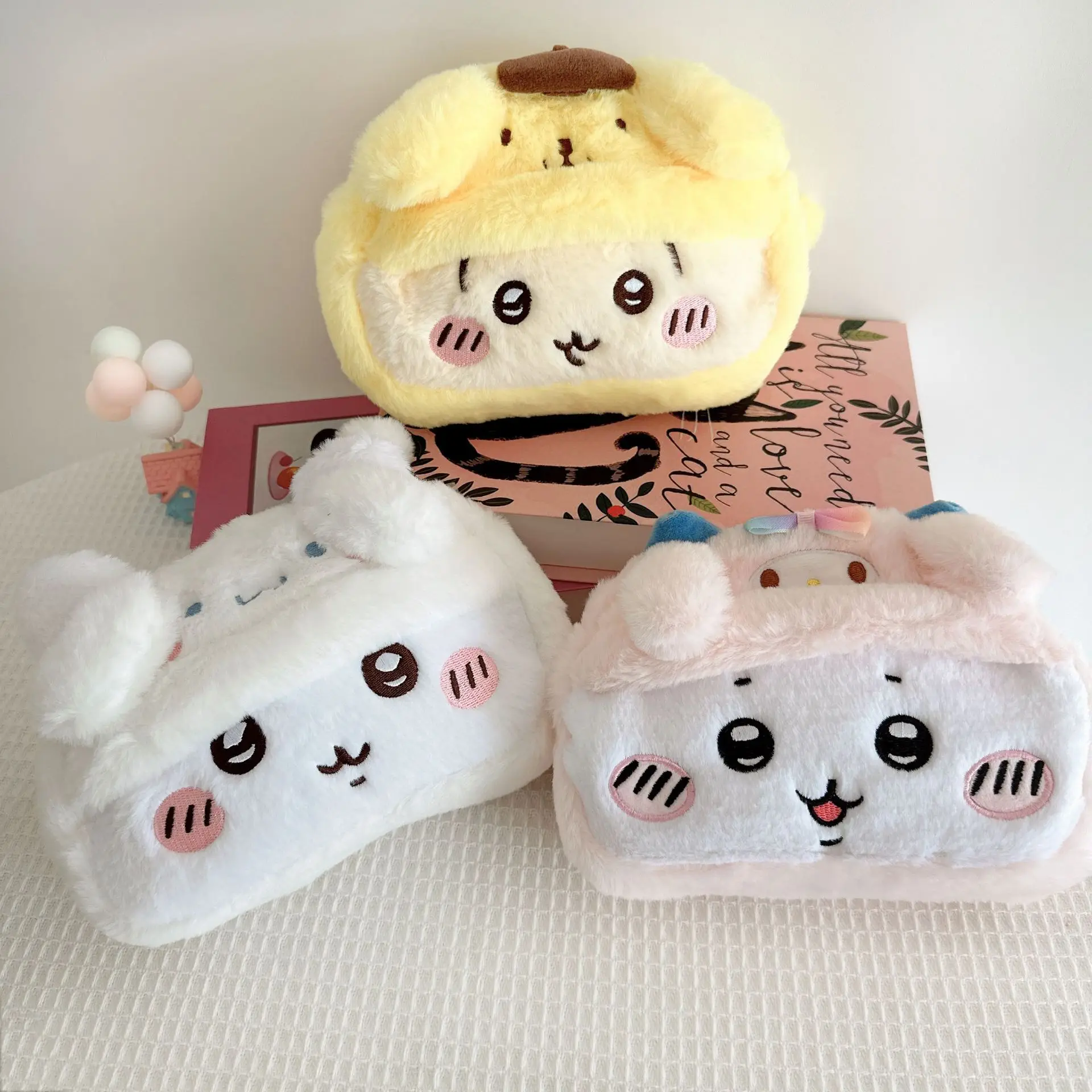 Chiikawa Pencil Case Ins Style Cute Plush Bag for Teenage Students Holding Makeup Bag Zipper Pen Bag Children's Gift Girl Gift