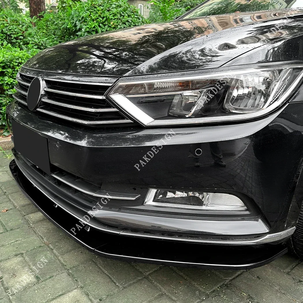 ABS For Volkswagen Passat B8 Front Bumper Lip Spoiler Splitter Diffuser 2016 2017 2018 2019 European Version Car BodyKits Tuning