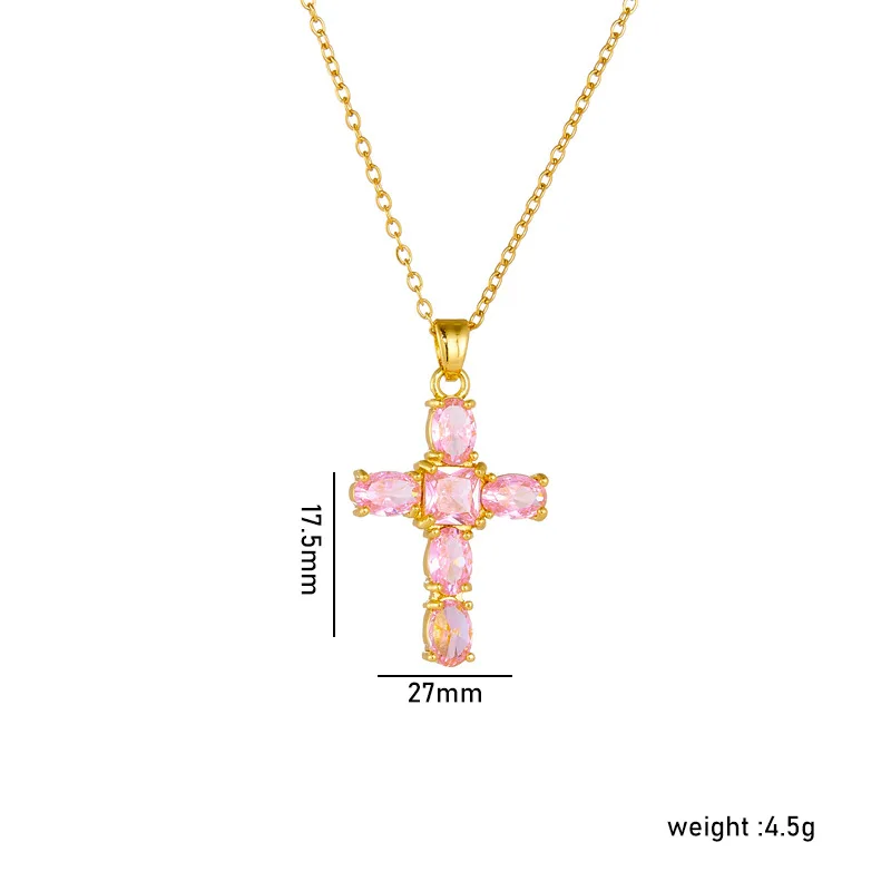 Vintage Fashion Cross Shape Pendant Necklace For Women Punk Simple Alloy Clavicle Chain Choker Personalized Trending Jewelry New