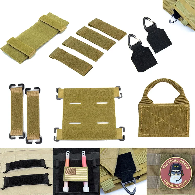 Tactical Vest Patch Molle Panel Hook&Loop Converter Ribbon Adapter Modular ID Patch Loop Panel for DIY Patch Badge Accessories