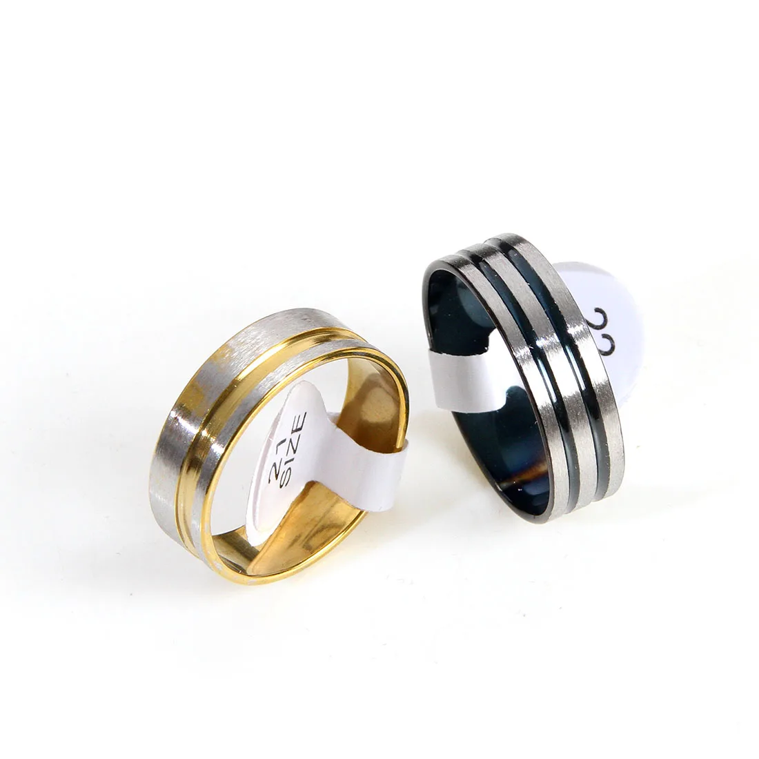 100 قطعة/صندوق خواتم مختلط الحجم للجنسين الرجال النساء خاتم موضة السائبة فنجر باند حلقة مساء حفلة الفولاذ المقاوم للصدأ مجوهرات فاخرة