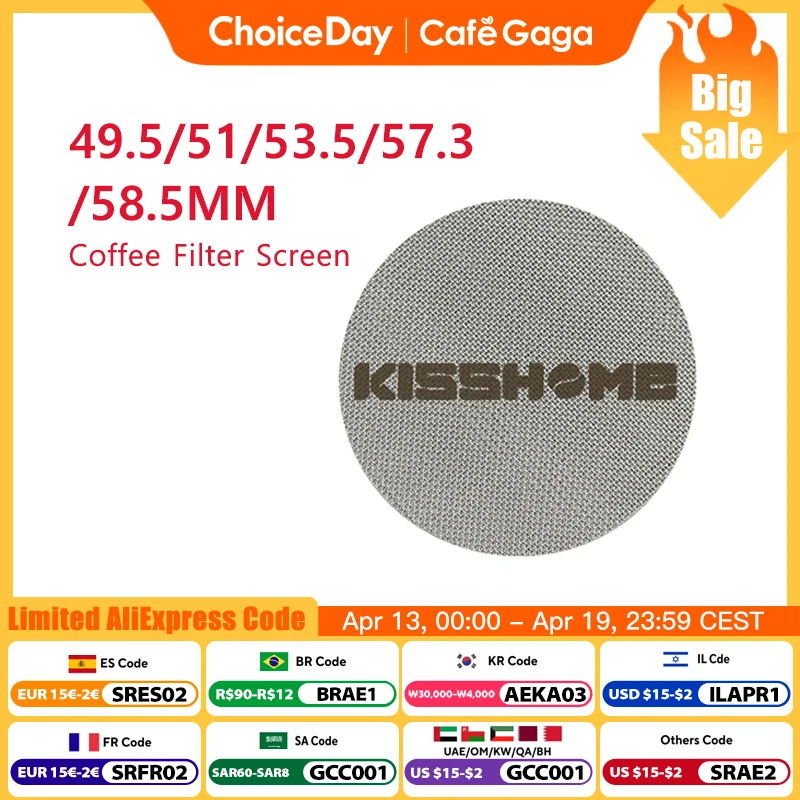 KISSHOME-pantalla de disco de café expreso, 51mm, 53,5mm, 58,5mm, 57,3mm, filtro de malla, Portafilter, herramientas de Barista, accesorios para máquinas de café