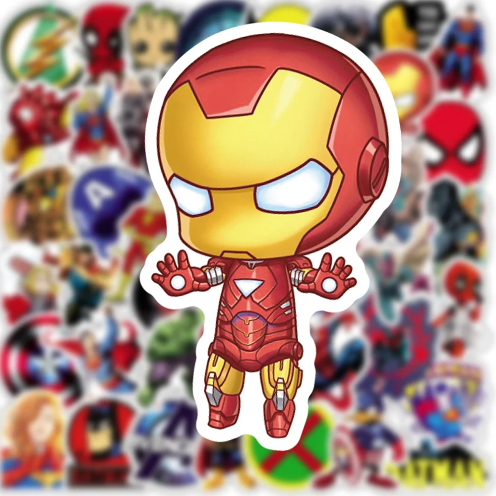 10/30/50PCS Disney X-Men Origins: Wolverine Iron Man Stickers for Kids Graffiti Laptop Luggage Water Bottle Superheroes Sticker