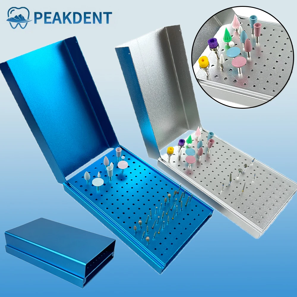 

Dental Burs Drill Disinfection Block FG Bur Sterilization Holder Autoclavable Aluminium 152 Holes Dentistry Materials