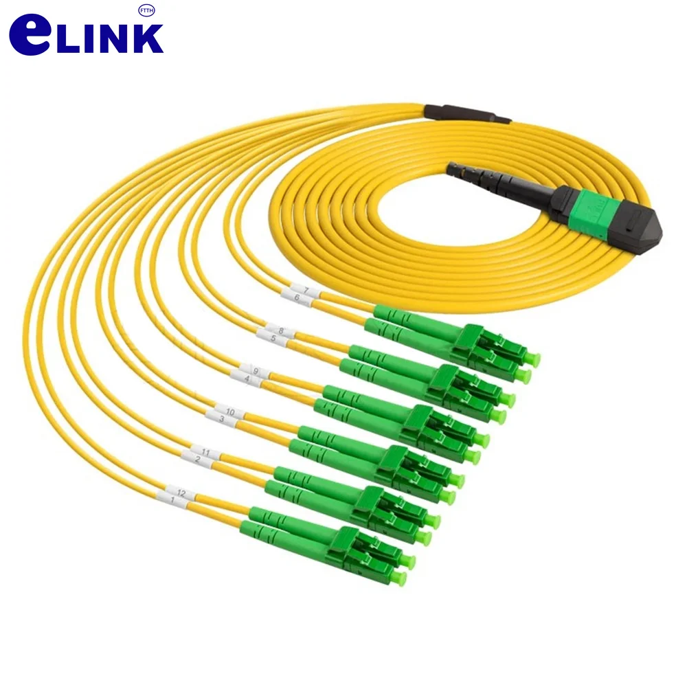 Cable de conexión de fibra MPO-LC 8/12/24 núcleos SM hembra 1-50m10m MPO APC -8LCAPC 12LC ruptura óptica tipo B A 8C 12C ftth puente