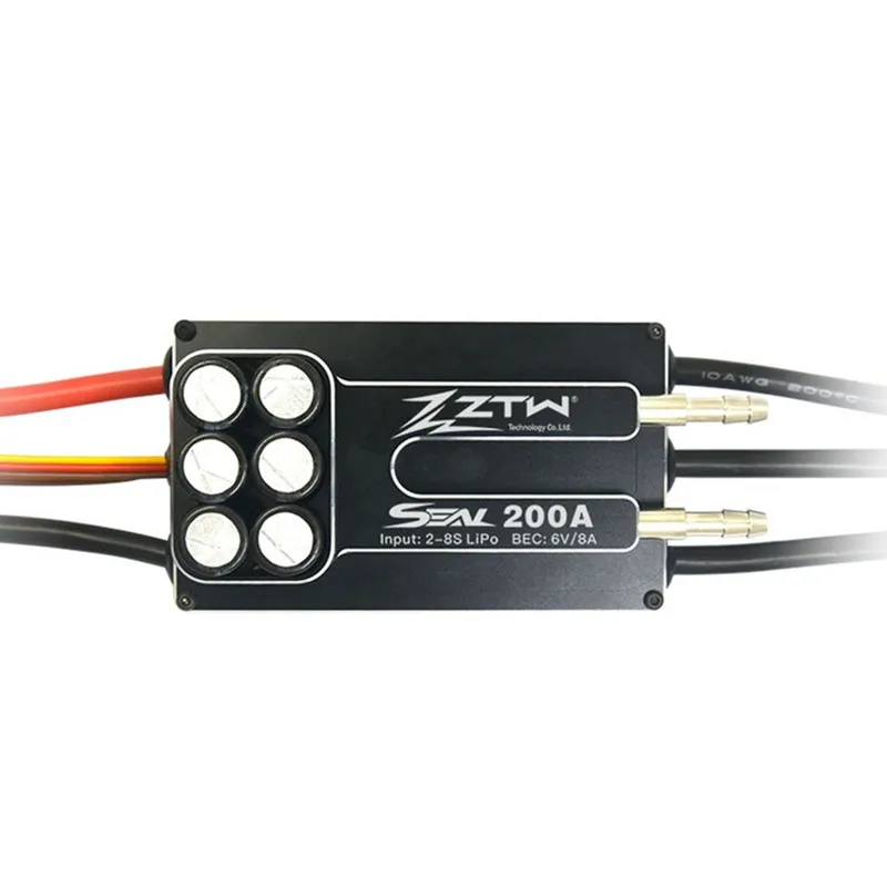 ZTW Seal 200A V2 2-8S Lipo Brushless ESC Waterproof All Metal Case Speed Controller 6V/8A BEC for RC Boat Model