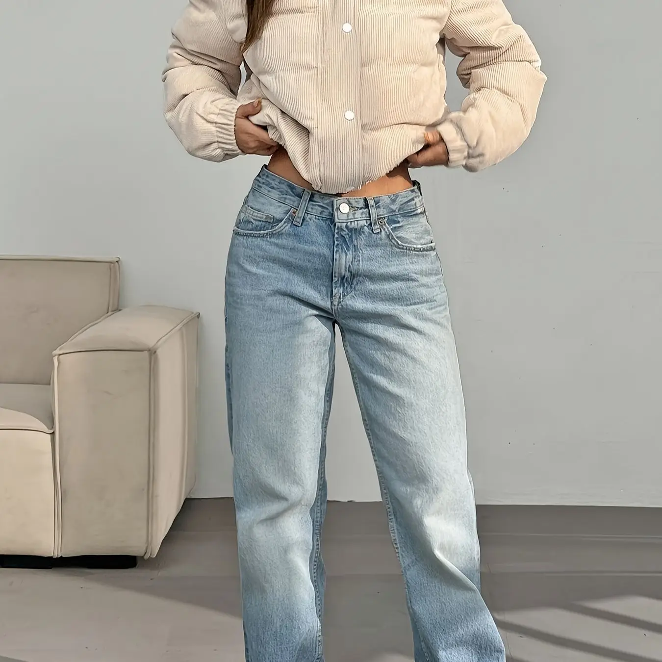 2025 Giacca in cotone con giacca in velluto a coste con bottone a pressione su entrambi i lati con nuova cerniera autunno e inverno