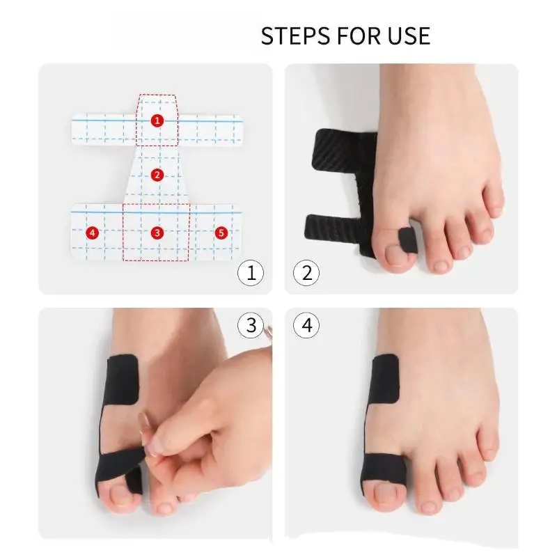 20 Stück Hallux-Valgus-Korrektoren Kinesiologie-Tape Großzehen-Separator Schmerzlinderung Athletische Fußpflege-Aufkleber – Detail 9