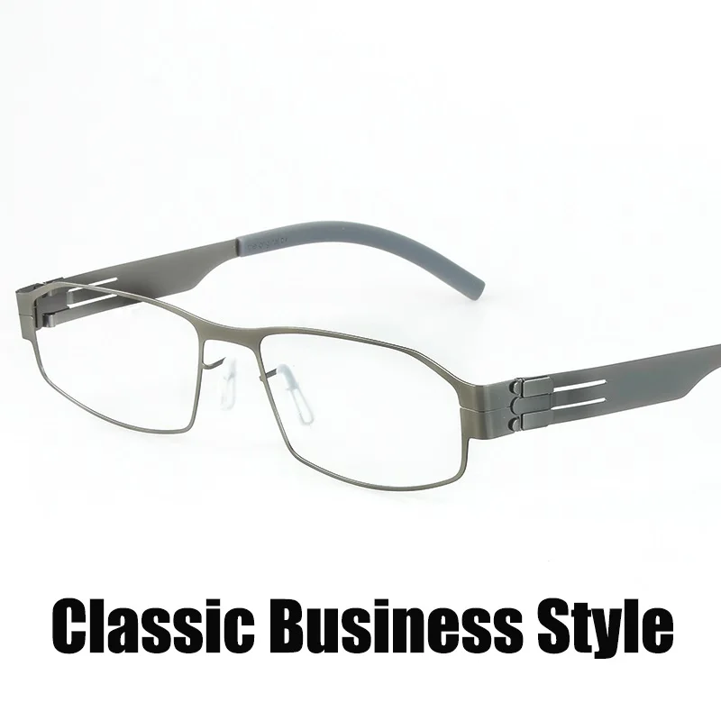 Classic Business Eyeglasses Germany Brand Driver Car Glasses Frame Mens Handmade Screwless Square Spectacles Gafas Fashion 2024