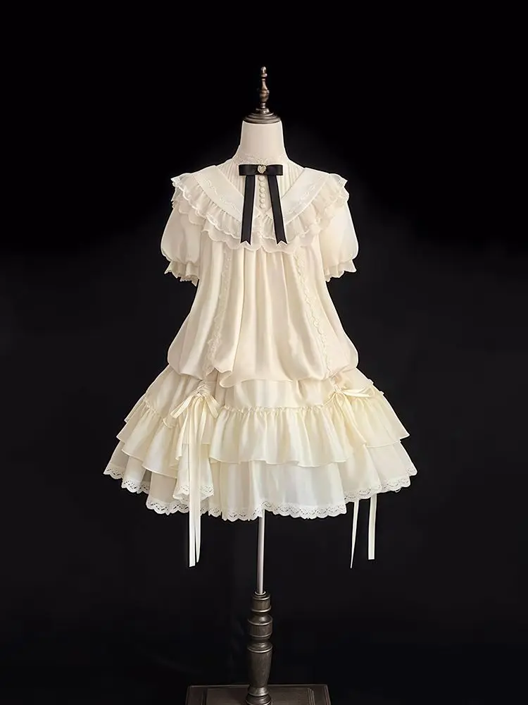 

Japan Lolita Design Sense Can Be Worn Multiple Times With Lo Skirt, Palace Elegant Lady Two-Piece Set