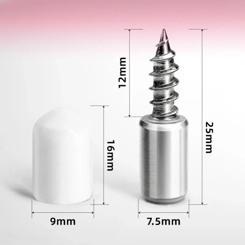 12Set Cross Self-tapping Screw with Rubber Sleeve Laminate Support Homemade Wardrobe Cabinet Glass Hard Nonslip Partition Nail image 6