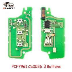 Dandkey CE0236 3 przyciski obrotowy pilot klucz tablica elektroniczna dla Peugeot 207 208 307 308 408 dla Citroen C2 C5 ID46 układu