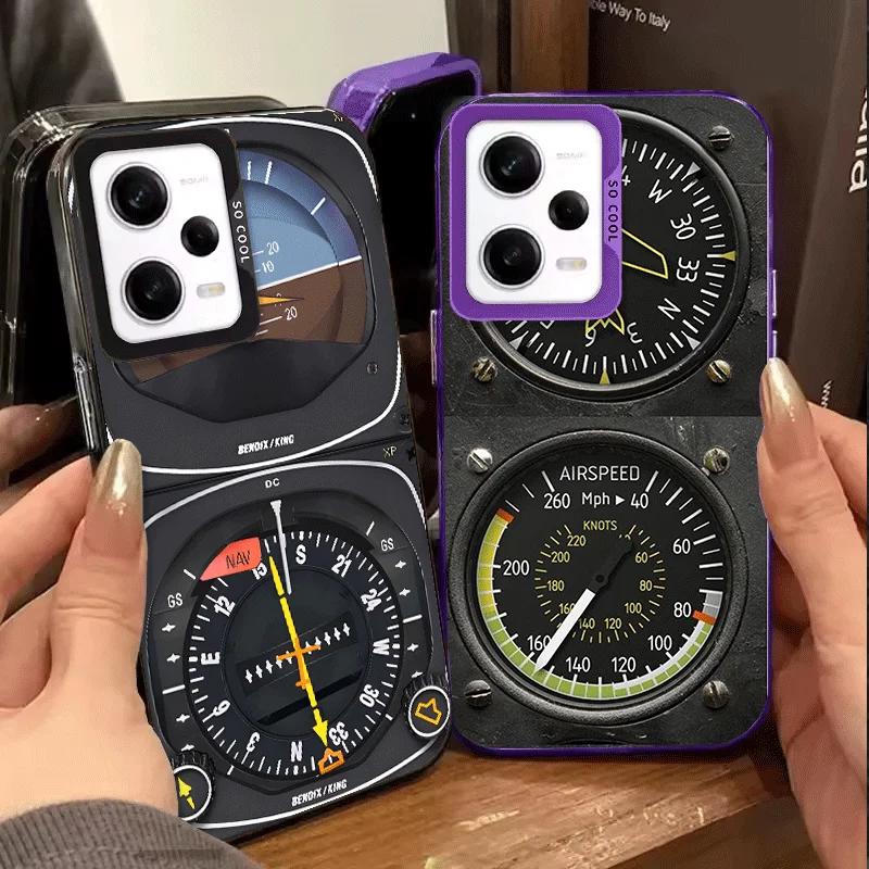 Aircraft Instrument Cockpit Radar Soft Phone Case for Samsung Galaxy S24 S25 FE S26 Edge S23 Ultra S22 Plus S21 + Shockproof Cov