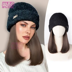 WTB-peluca sintética de punto para mujer, gorro de lana para el pelo de la clavícula, a la moda, para Otoño e Invierno