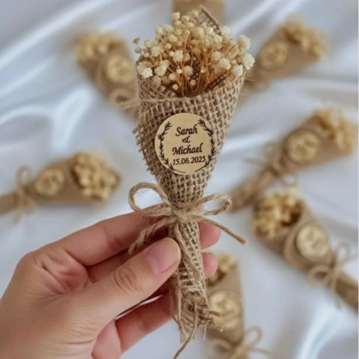 

Персонализированные свадебные сувениры, букет из сушеных цветов, сувениры в деревенском стиле, подарок на помолвку, детский душ, крещение