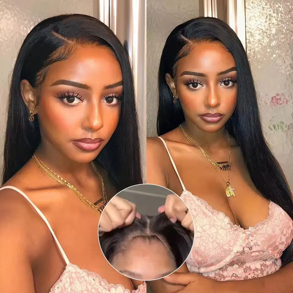 Ready To Wear And Go Straight Glueless Wigs 100% Human Hair Brazilian Remy 13x4 13x6 HD Lace Frontal Wigs For Women Preplucked