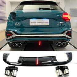 Q2 ABS Rear Bumper Lip Diffuser Spoiler Exhaust for Audi Q2 2022 Car Styling (Need To Send Car Pictures)
