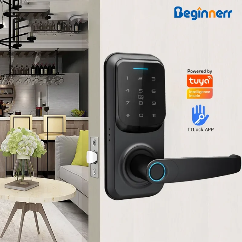 

Single latch Smart door lock TTlock tuya Fingerprint Password keypad Electronic Digital door lock