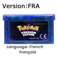 GBA-Spielkassette Pokemon Emerald FireRed LeafGreen Ruby Sapphire Shiny Label Mehrsprachige 32-Bit-Videospielkonsolenkarte