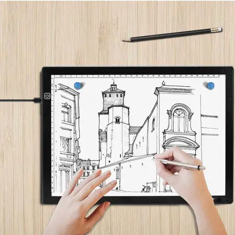LED Kopya Tahtası Mat Dokulu A4 Boyutunda Işık Masası Ultra İnce Taşınabilir Manyetik Çizim Tahtası USB Kablolu 3 Seviye Ayarlanabilir