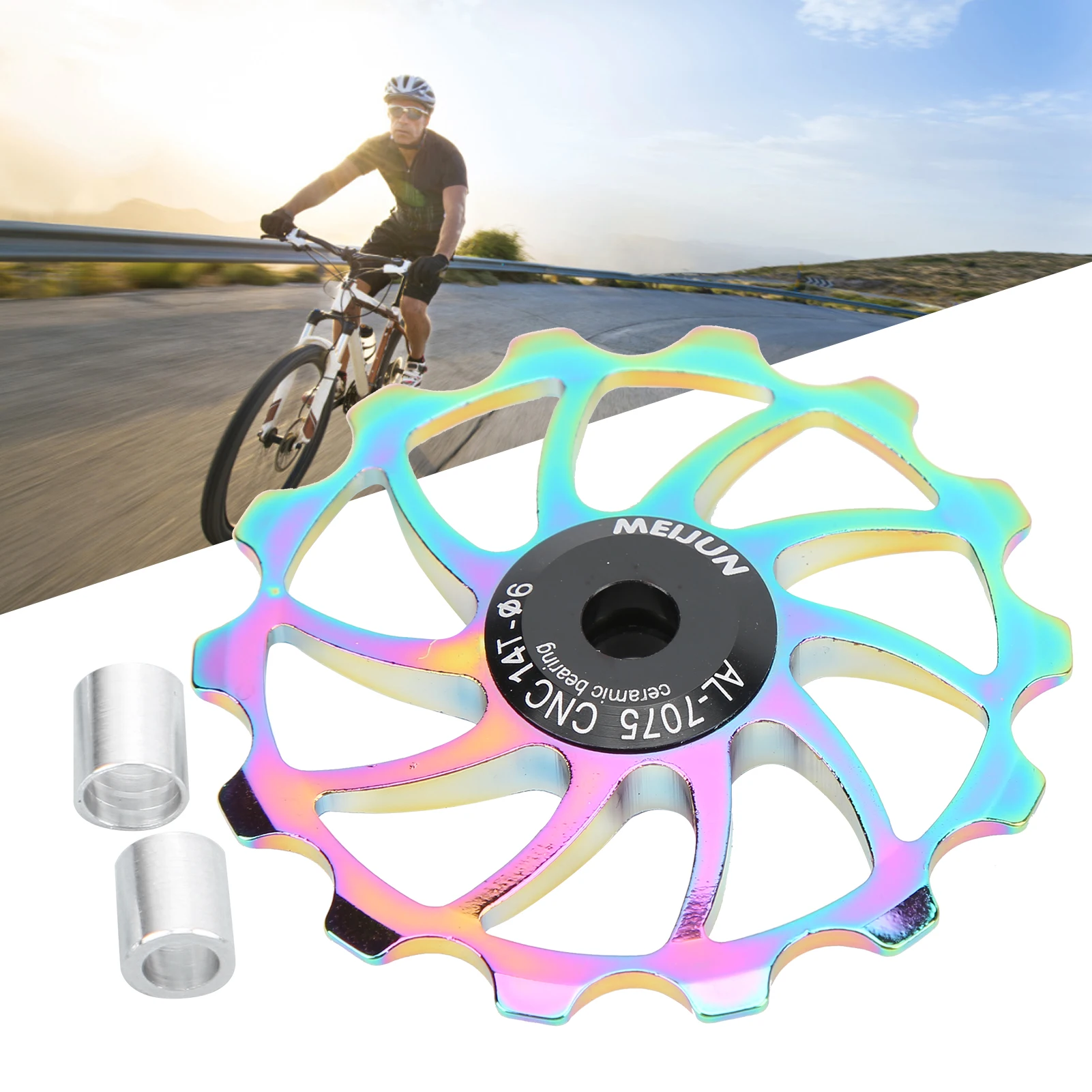 

14T Bike Guide Roller Aluminum Alloy Corrosion Resistant Pulley Wheel For Mountain Bike Folding Bike