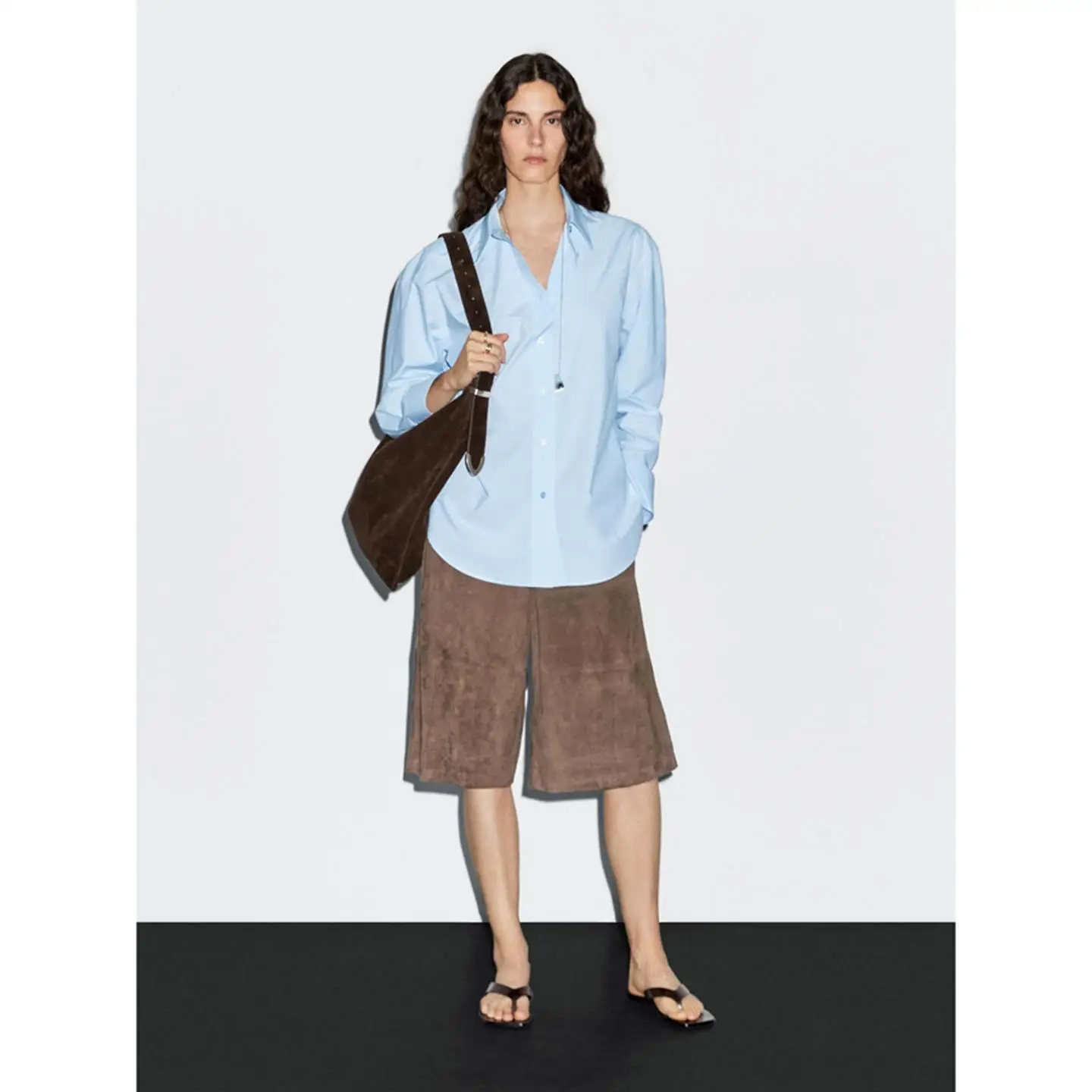 캐주얼 롱 버전 irt 통근용 매트 슬레 여성용 프리미엄 패션 탑 통기성 피부 친화적 롱 슬리브 버튼업