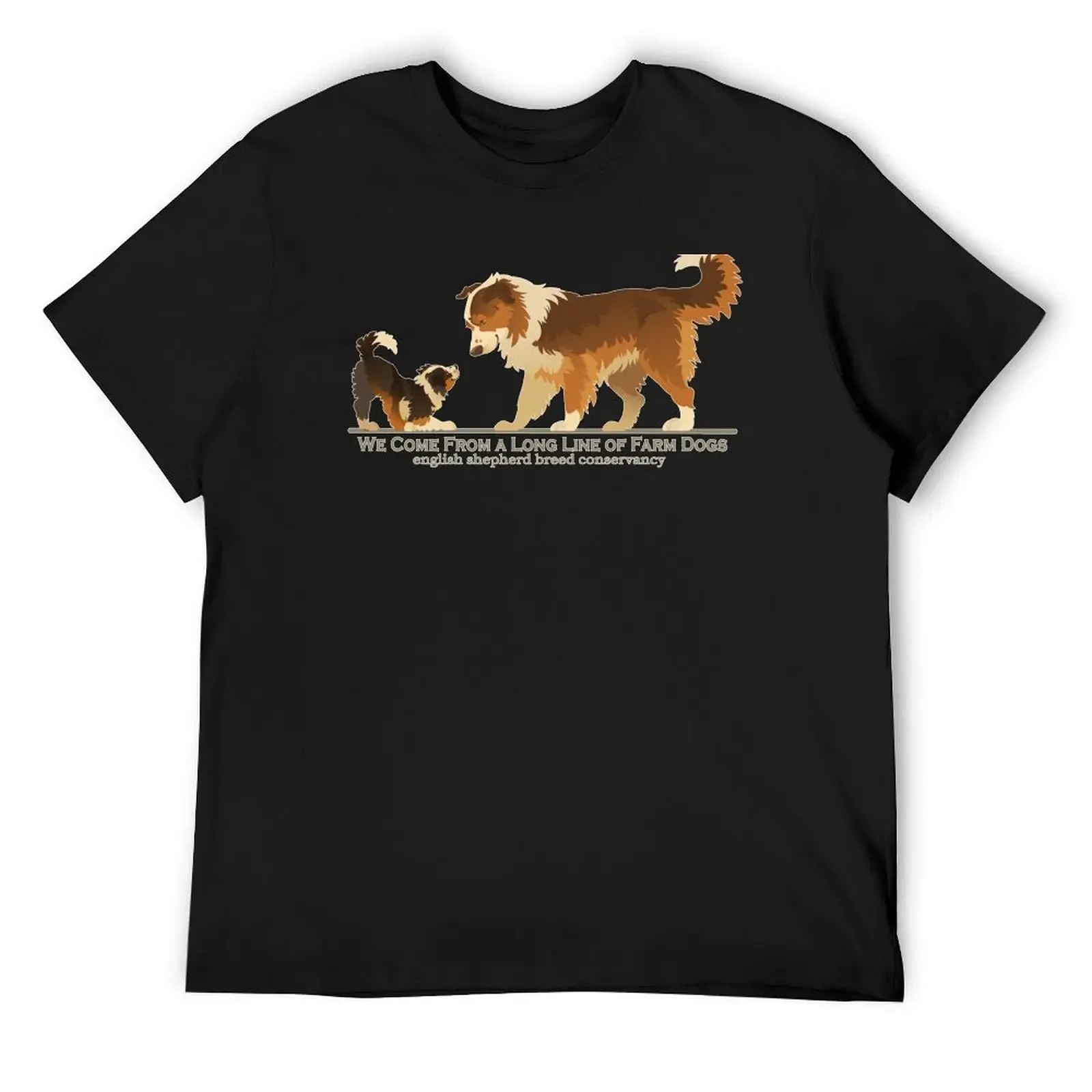 

English Shepherd- Dam & Puppy- Black Tri & Shaded Sable T-Shirt anime t shirts plain men graphic t shirts