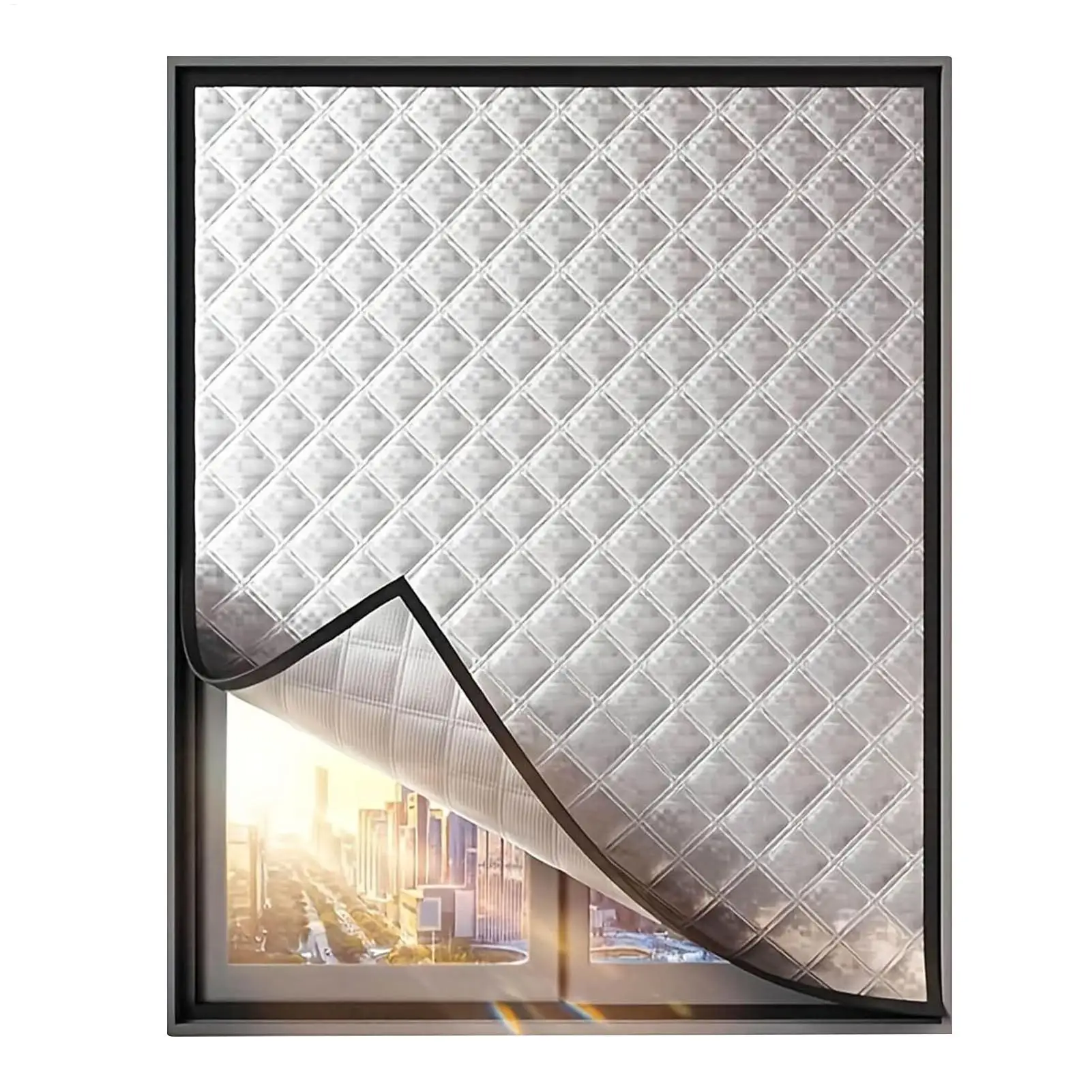 39 x 71 Zoll Winter-warme Vorhänge, versiegelte Fensterabdeckung, isolierte aufrollbare Fensterdecke, dicker, winddichter Fenstervorhang, Thermovorhang