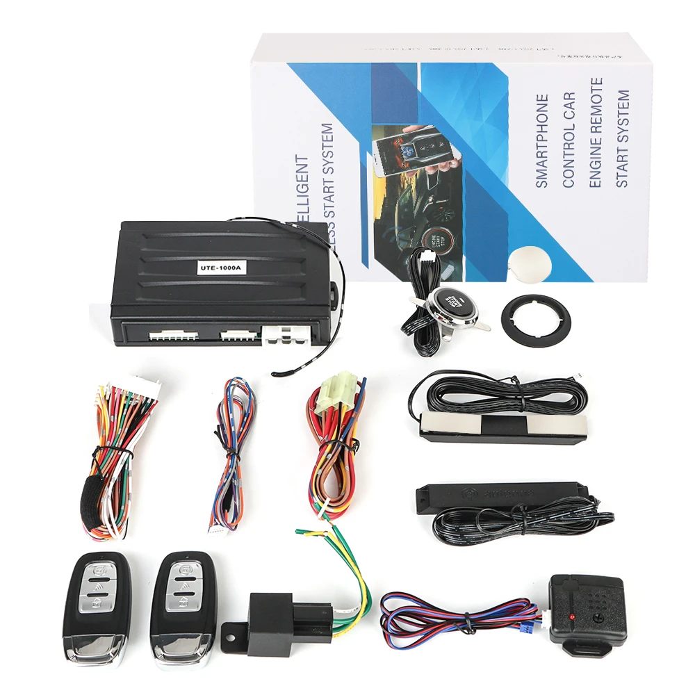 Car Start Stop Keyless Entry System Universal Remote Start Kit One-button Start Push Systems Smartphone Control