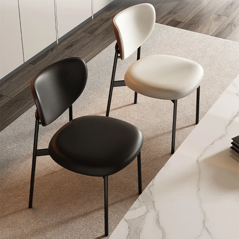 

Elegant Dining Room Table Chair with Curved Back Modern Dining Chairs for Kitchen Minimalist Sturdy Steel Frame Cafe Bar Chair