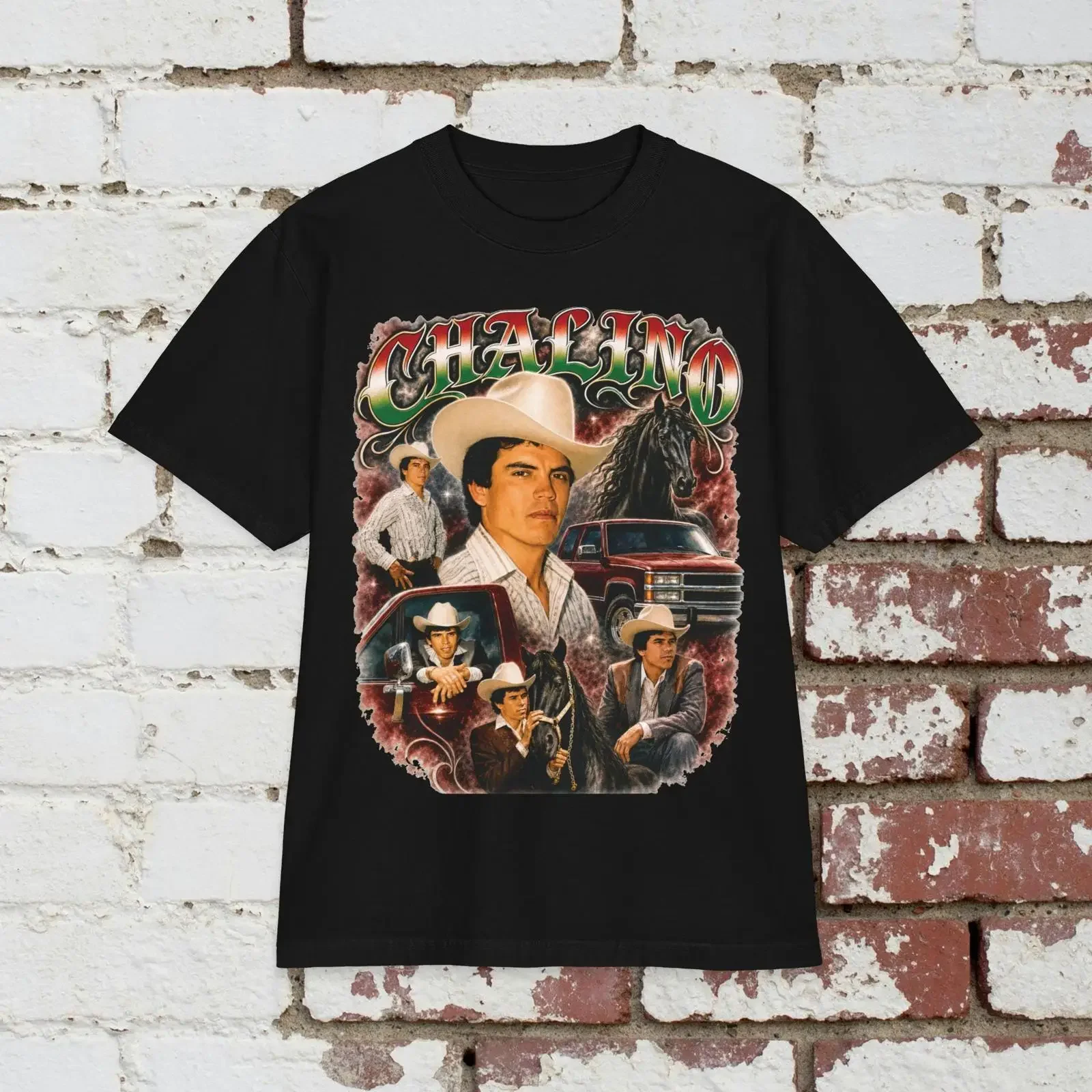 Chalino Sanchez T Shirt Vintage Look Western Rodeo  vintage Washed fashion Casual streetwear Versatile Slightly homme