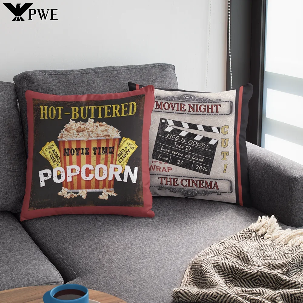 

45x4cm Pillow Case Vintage Making Movie Pillowcase Retro Cinema Ticket Cushion Cover Home Decor Car Decor Pillowcase