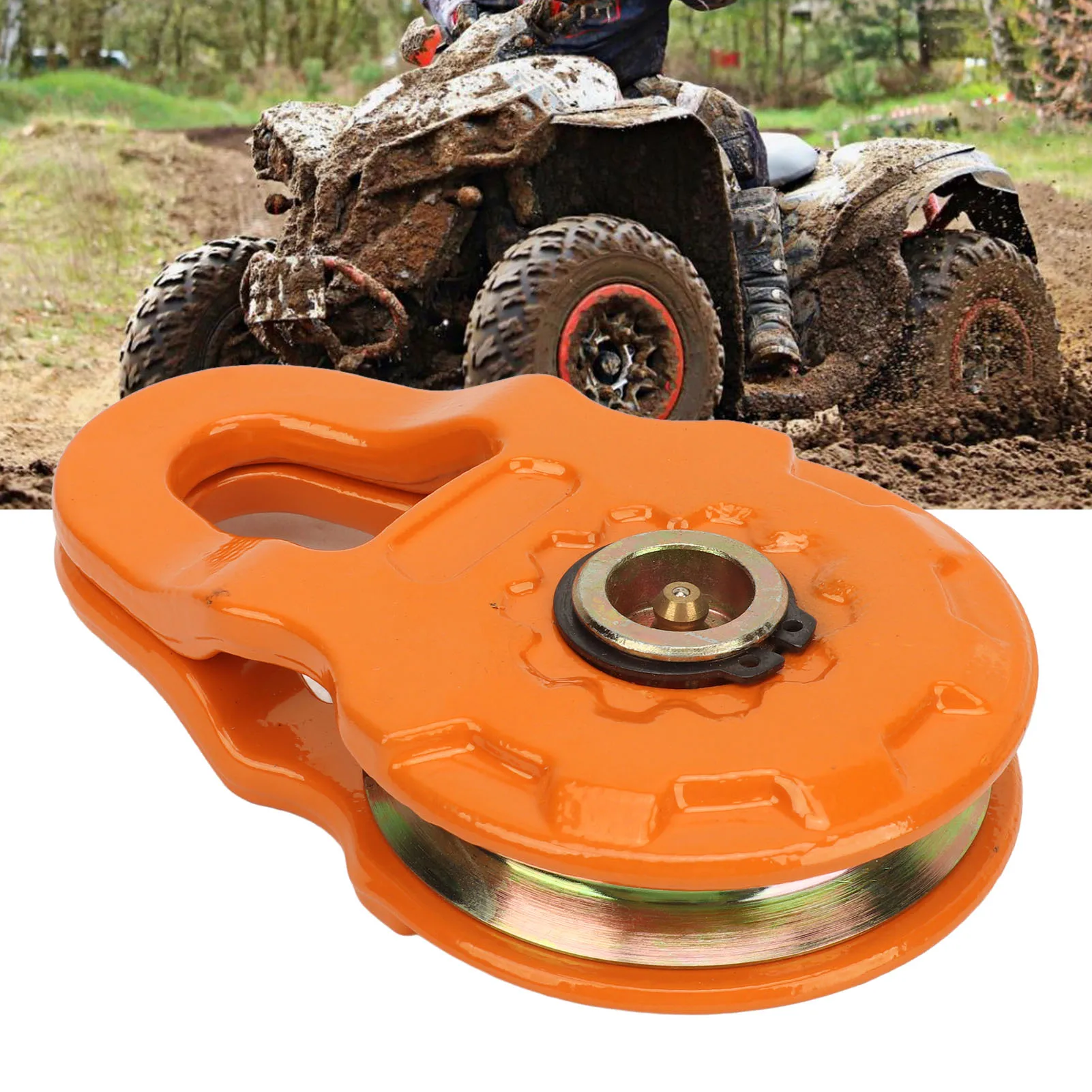 Winch Snatch Block Steel Portable Snatch Block Pulley Widely Used Heavy Duty 12500 Lbs Working Load Limit for Truck for ATV