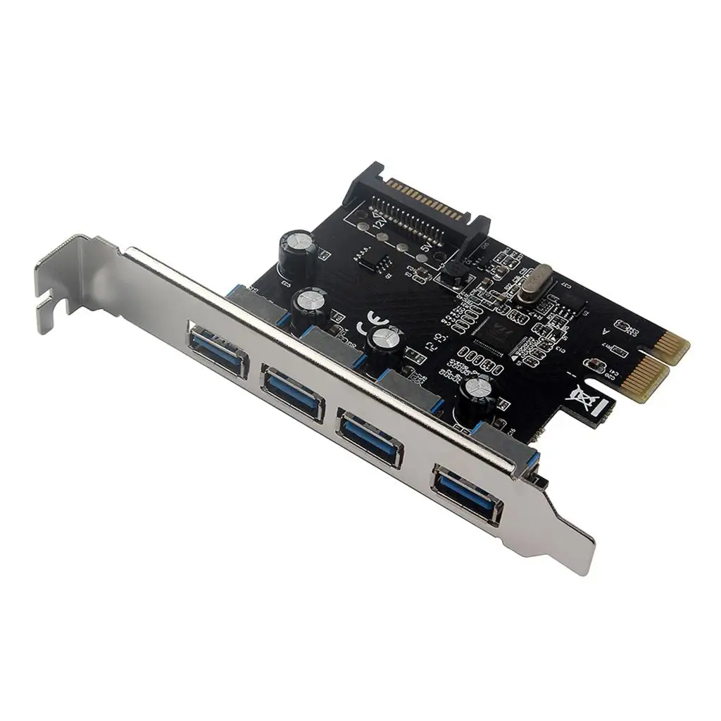 

PCI Express Card with SATA Power Connector USB 3.0 Pcie Adapter 4 Port Expansion for PC Motherboard