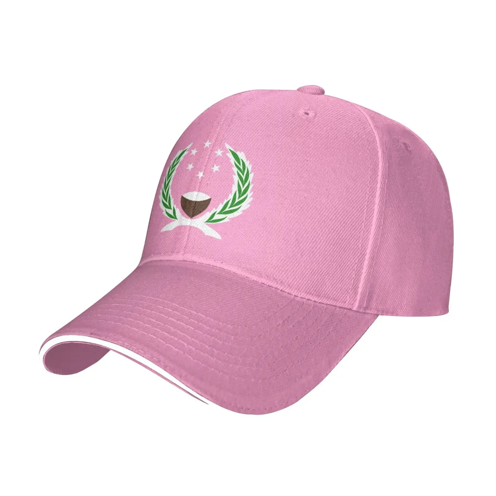 Flag of Pohnpei Baseball Cap Men Women - Duck Tongue Classic Sandwich Hat Plain Pink