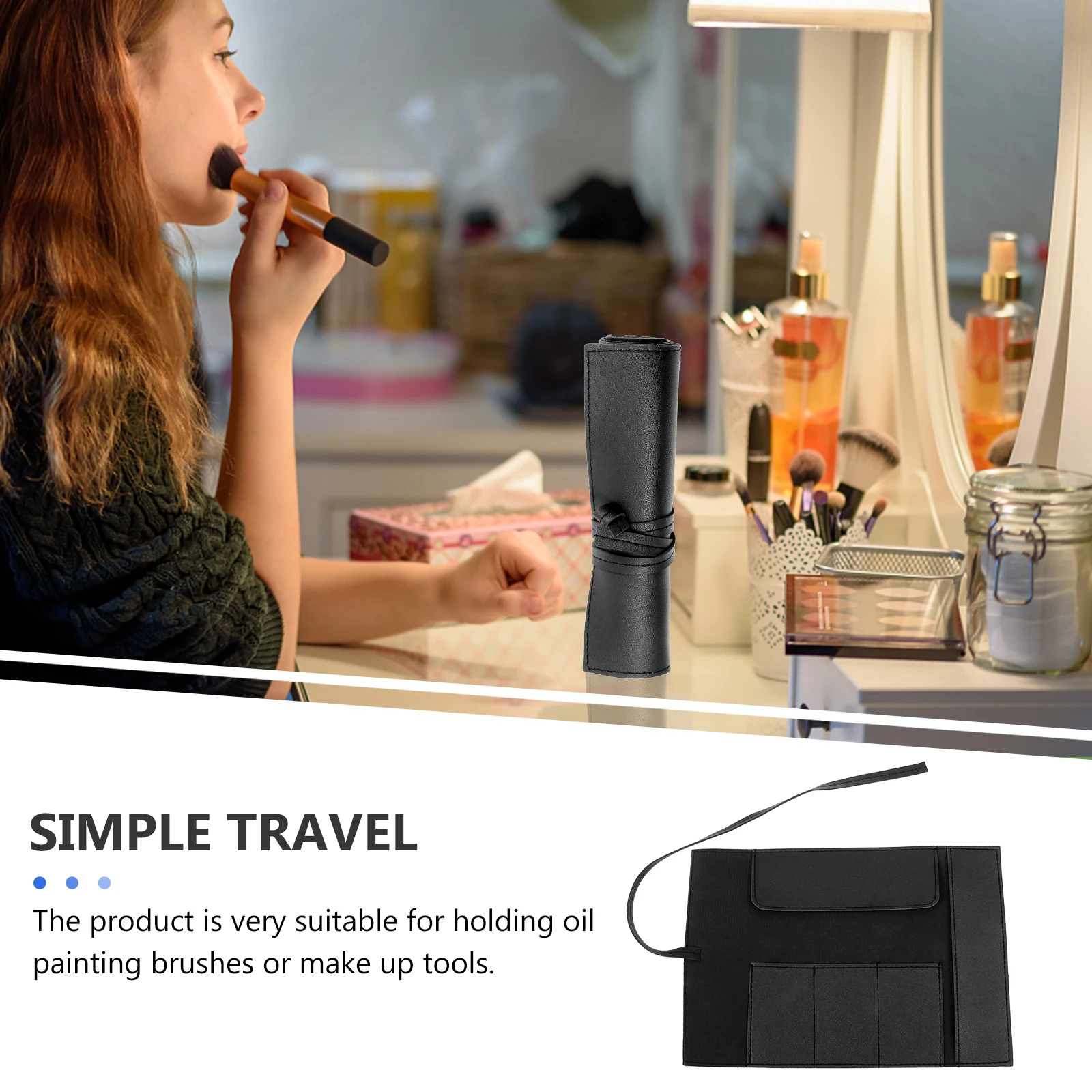 

Portable Pen Bag For Students Oil Painting Brushes Pencil Case Stationery Organizer Storage Pouch Watercolor Marker Roll