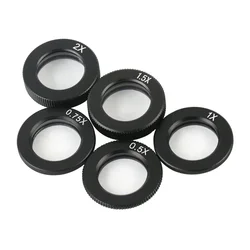 0.5X 0.75X 1X 2.0X Barlow Auxiliary Lens M24 For 180X 300X Zoom C Mount Precision Parallel Optical Objective Glass
