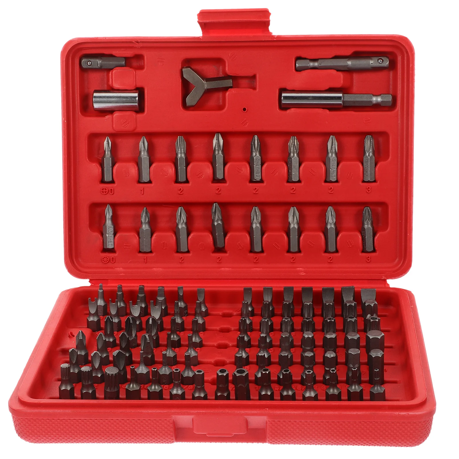 

100Pcs Screwdriver Bit Set Alloy Steel Construction Durable Reliable Specialty Bits Organizer Case Red Screwdriver