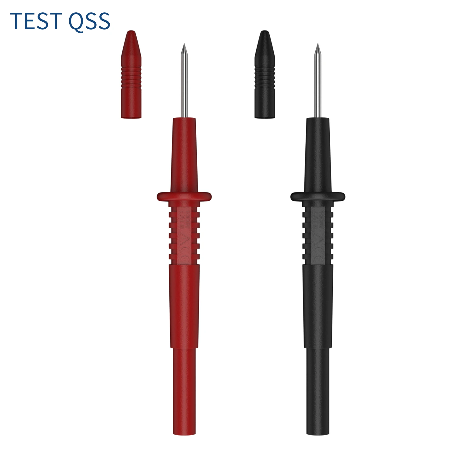 

QSS 2PCS Test Probe with 4mm Hole Wire Piercing Probe Insulation Back Probe Red Black Electrical Connector