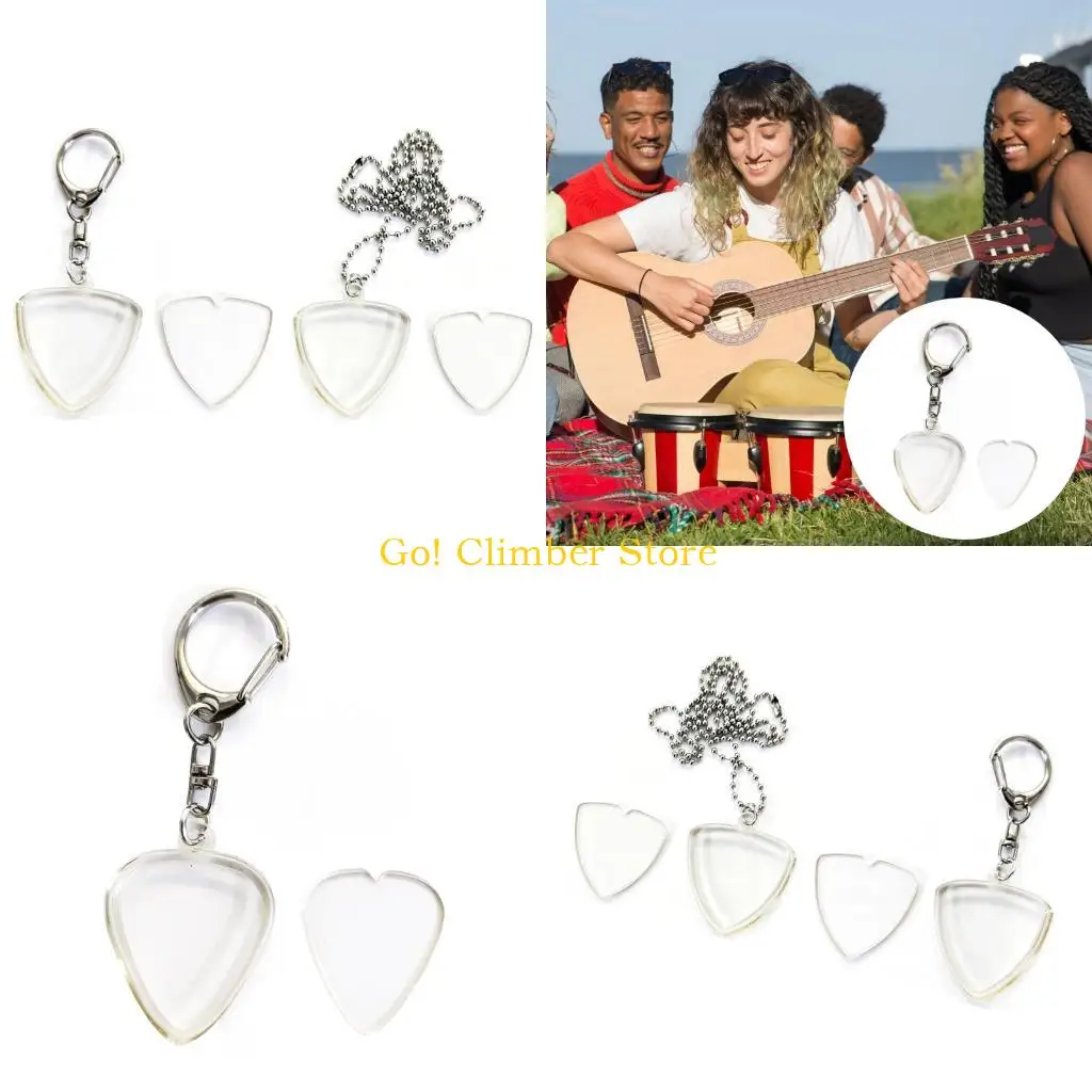 Q84C 2Pcs Light weight Plastic Guitar Pick Holder Transparent Box For Easy Access