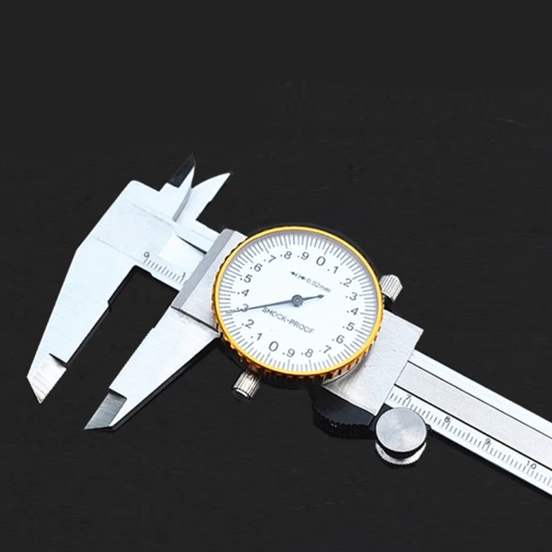 

Durable Dial Calipers Stainless Steel Vernier Pachymeter Metal Gauge Ruler Carpentry Micrometer Depth Measuring Tools with Gauge