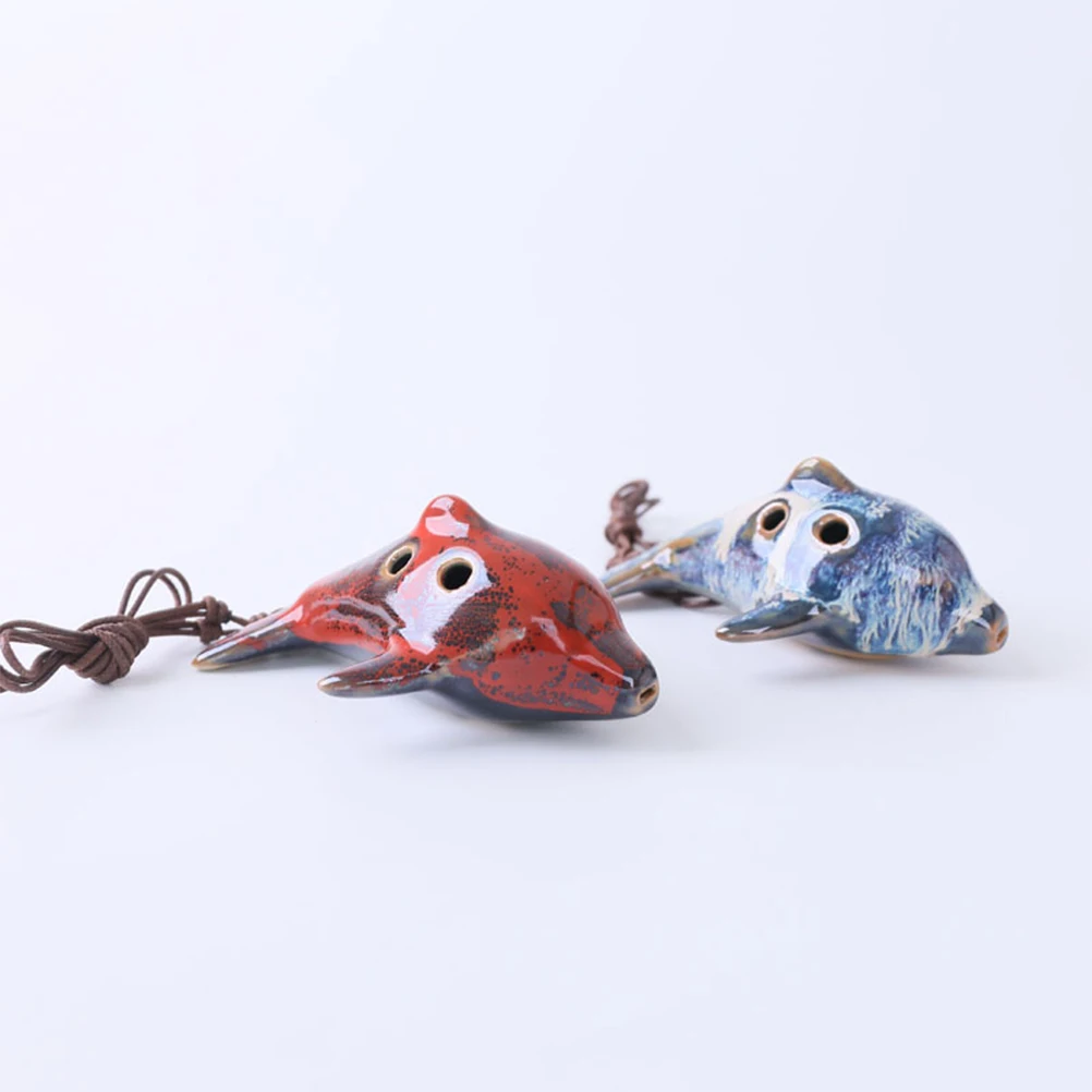 Flauta Ocarina de cerámica para niños, instrumento pequeño de 6 agujeros, regalo de Navidad portátil, herramienta Musical de sonido suave y fácil de limpiar