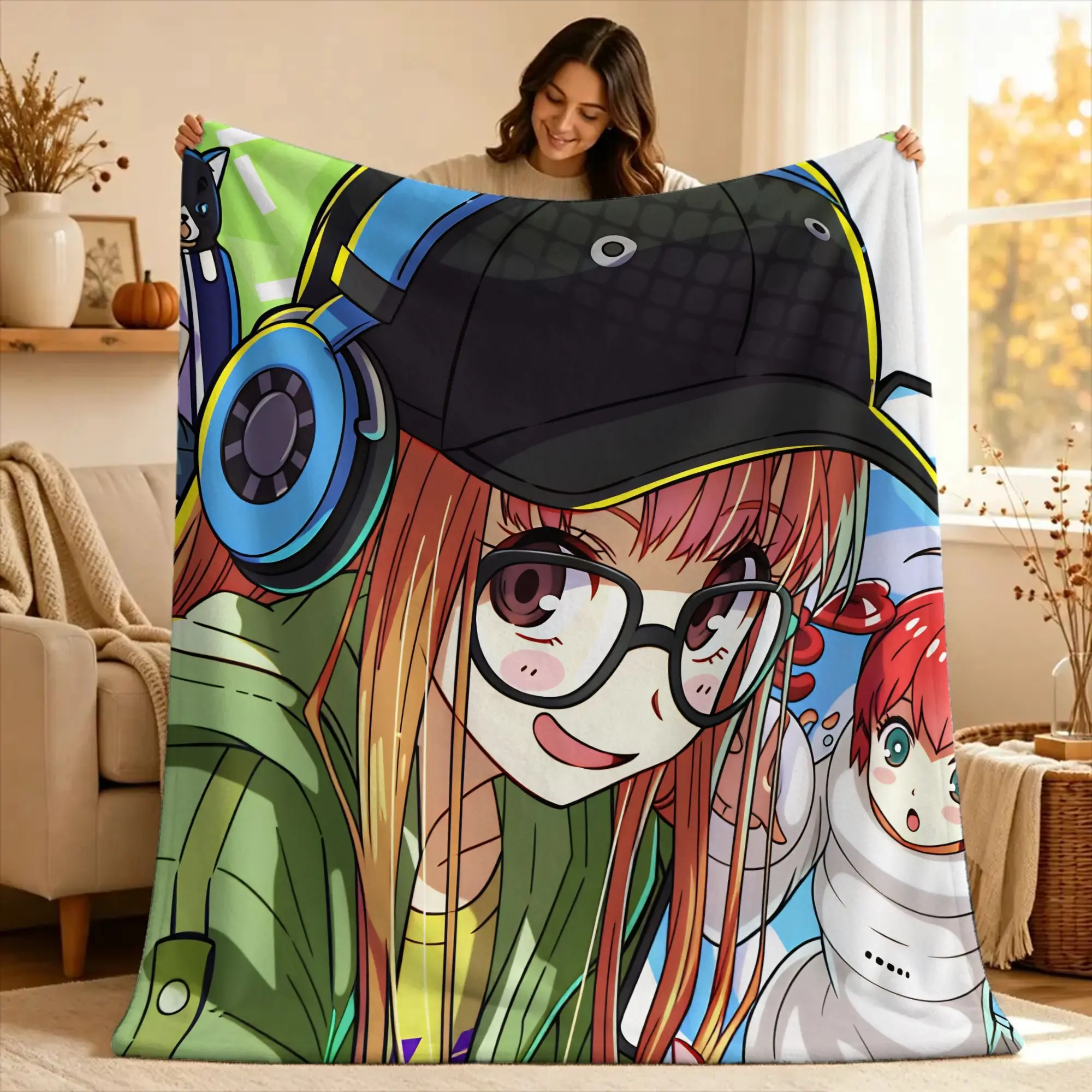 P5 Futaba Sakura Joker Plush Blanket Girls Boys  Flannel Bedding Throws For Couch Bed Soft Warm Customized Quality Bedspread