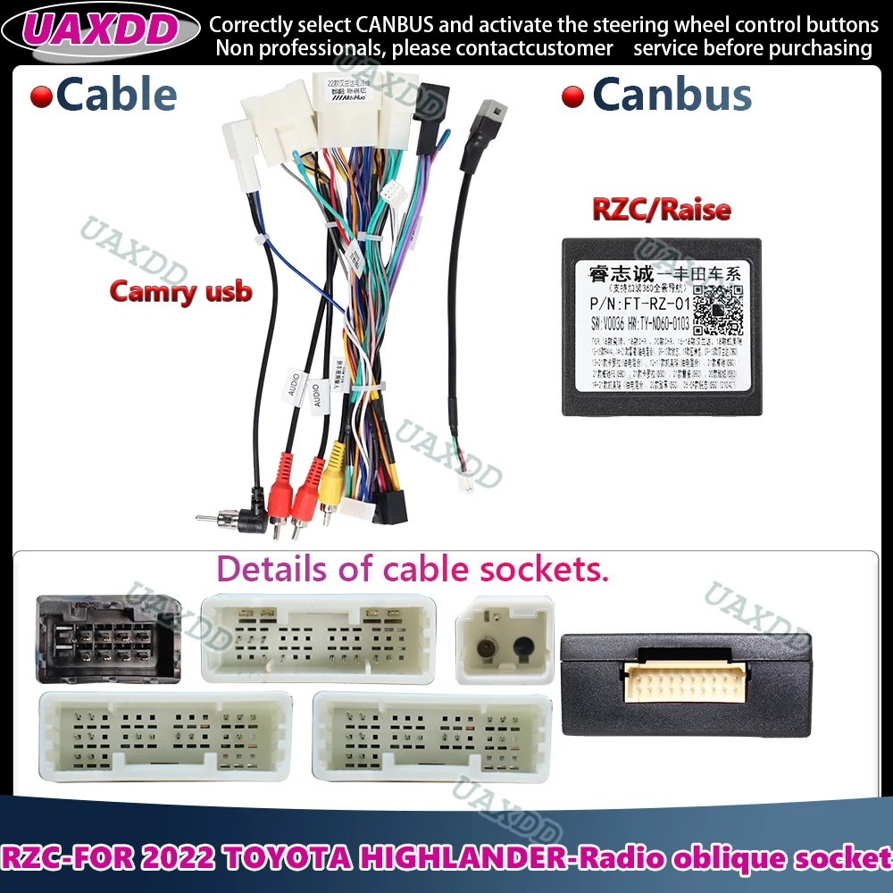 RZC XP Kabel Canbus FÜR TOYOTA Prado RAV4 Vios Camry FJ Cruiser Corolla PREVIA HIGHLANDER Rahmen HIGH-END Raise Simple Soft XINPU – Detail 9