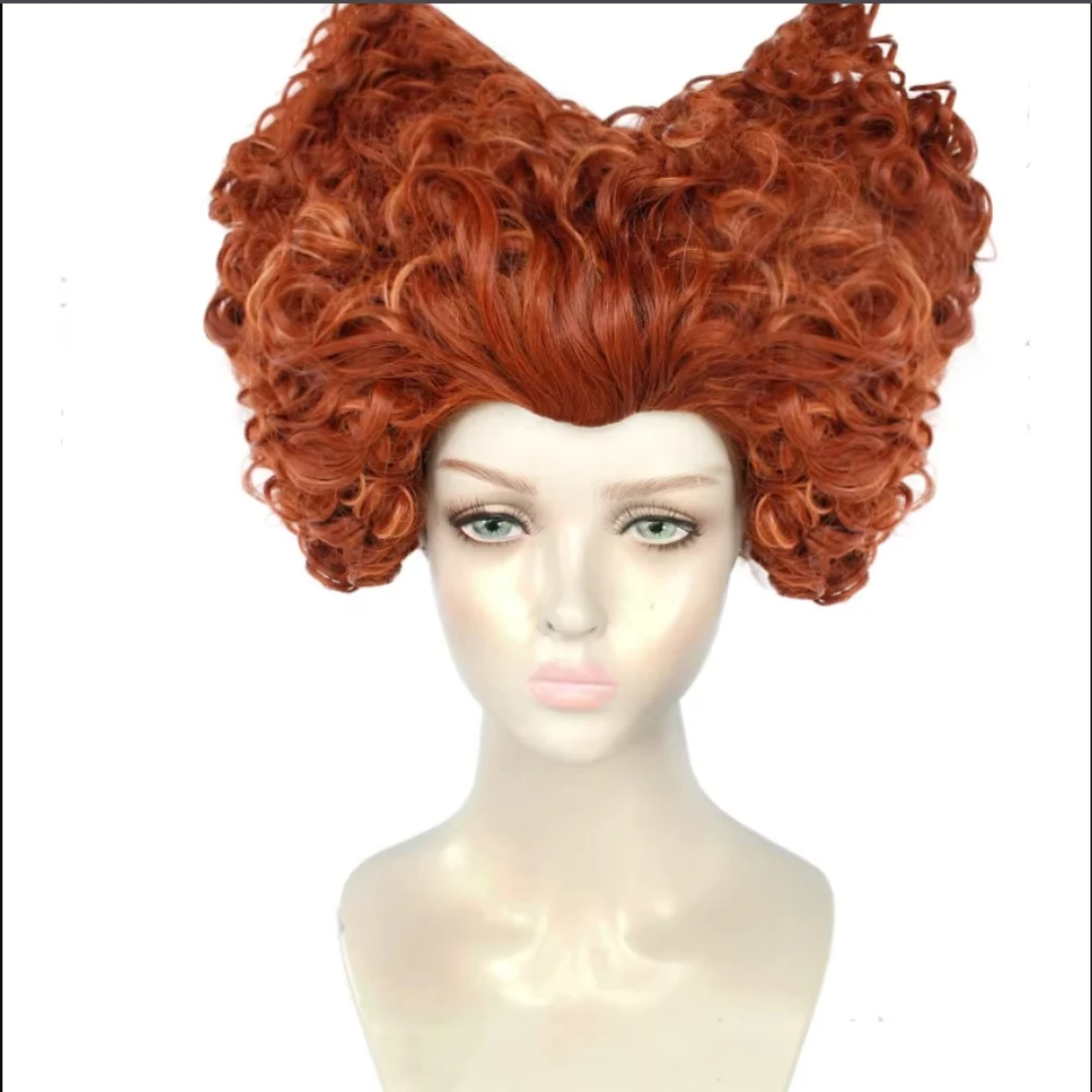 

Hocus Pocus 2 Cosplay Winifred Sanderson Wig Heart-shaped Orange Curly HairHalloween Carnival Wig Cos Props 2022