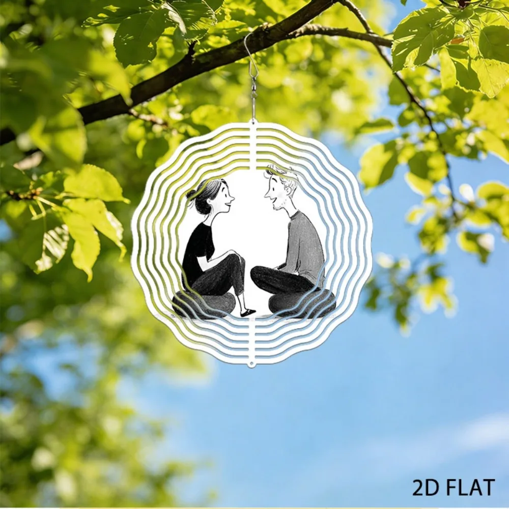 

Black White Iron Wind Chime 9.84in Outdoor Garden Decor Patio Terrace Yard Art