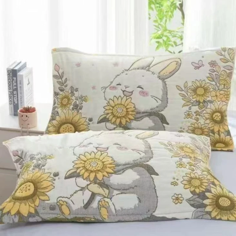 

High End Pure Cotton Pillow Cases, All Cotton Soft and Breathable Pillow Cover, New Cartoon Thickened and Enlarged Pillowcase